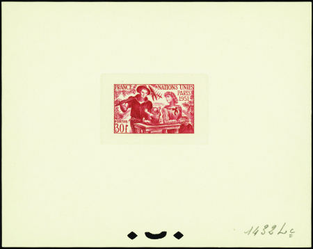 N°912 30f Nations Unies épreuve en rouge non émis