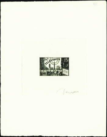 N°1022 Télévision non émis épreuve d'artiste signé