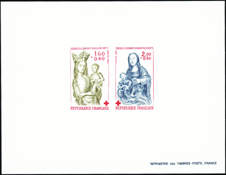 N°2295/2296 Croix-rouge 1983 épreuve de luxe colle