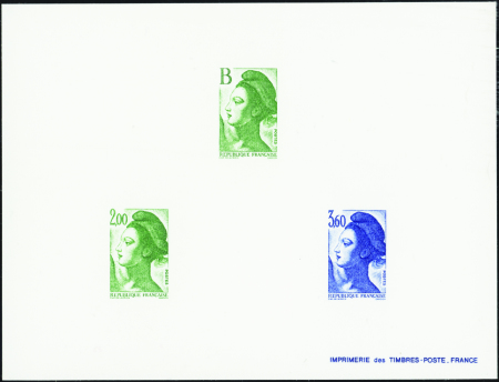 N°2483/2485 Liberté épreuve de luxe collective