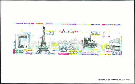 N°2579/2583 Panorama de Paris bande épreuve de lux