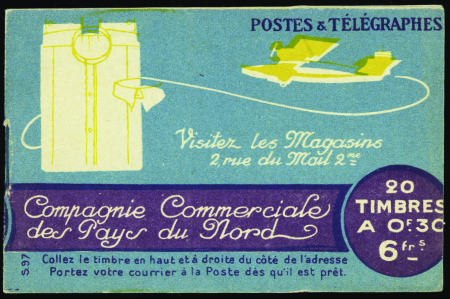 N°192-C5 30c Semeuse bleu (s97) froissure gomme s