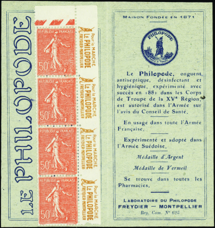 N°199-CP1 50c Semeuse lignée "Le Philopode" neuf