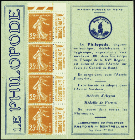 N°235-CP1 25c Semeuse brun-jaune Le Philopode neu