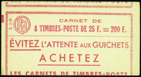 N°1011C-C1 25f Marianne de Muller couverture à che