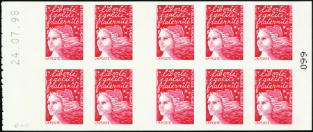 N°3085-C3ga  sans prédécoupe (pli sur 2ex)(certifi