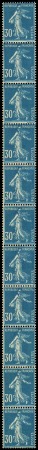 N°18 30c Semeuse bleu bande verticale de 11 timbre