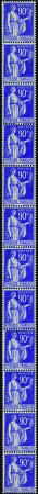 N°36 90c Paix outremer bande verticale de 12 timbr