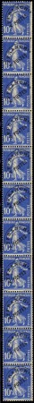 N°48 10c Semeuse outremer préoblitéré bde vertical