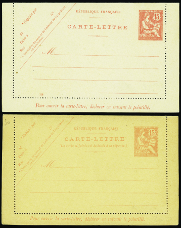 N°125 CL1 + CLRP1  15c Mouchon 2 entiers