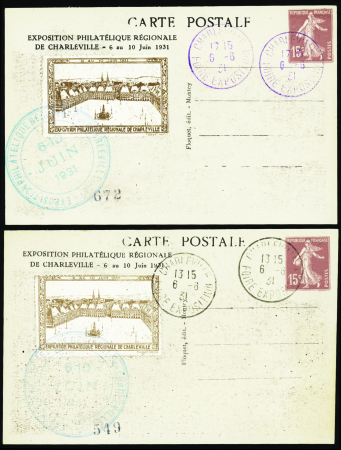 N°189 G3  15c Semeuse expo de Charleville (brun+br