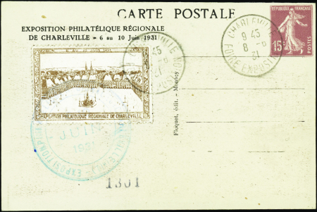 N°189 G3  15c Semeuse expo de Charleville obl TB