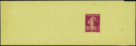 N°190 BJ1 20c Semeuse lilas-rose sur chamois (dat