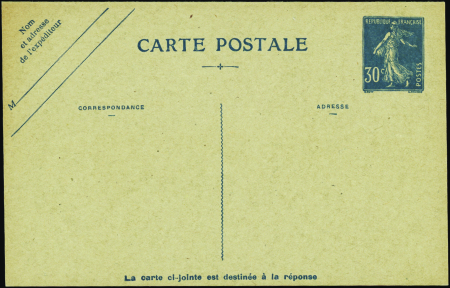 N°192 CPRP1 30c Semeuse bleu (date 631 sur la répo