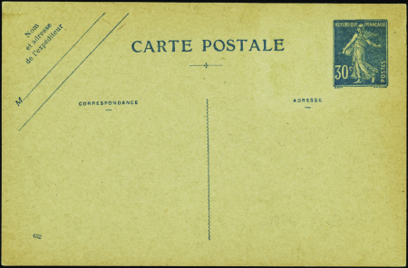 N°192 CP1 30c Semeuse bleu