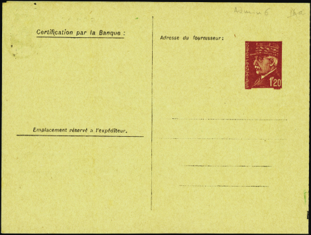 N°515 D9b 1f20 Pétain carte postale de service 500