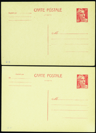 N°813 CP1 et CP2 15f M de Gandon 2 CP