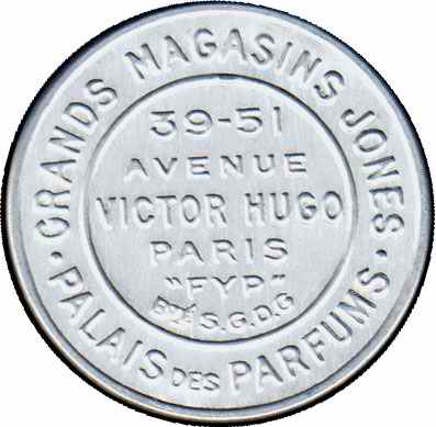 N°140 25c Semeuse bleu sur blanc Grands magasins J