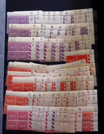 N°197/205 Semeuses lignées collection de 120 coins