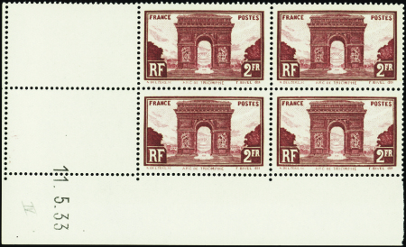 N°258 2f Arc de Triomphe 11-5-33 neuf ** TB