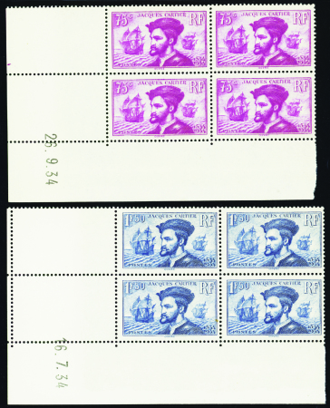 N°296/297 Jacques Cartier 2 valeurs 1934 neuf ** T