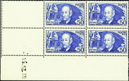 N°398 50f Clément Ader 15-12-39 neuf ** TB