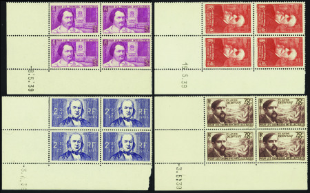 N°436/439 Chômeurs intellectuels 4 valeurs 1939 ne