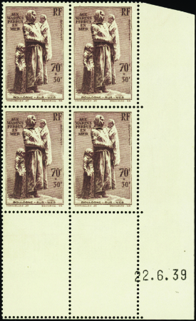 N°447 Aux marins perdus en mer 22-6-39 neuf ** TB