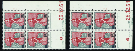 N°1216 25F Marianne à la nef 26.12.61 les 2 galva