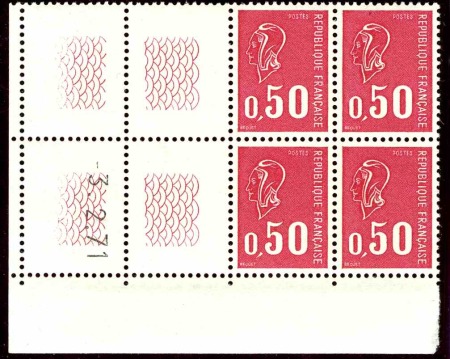 N°1664 0,50 Marianne de Béquet 3-2-71 à gauche neu