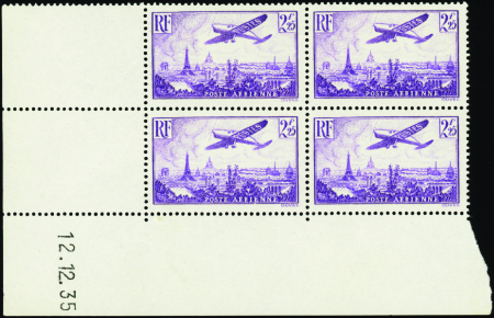 POSTE AERIENNE N°10 2f25 violet 12-12-35 neuf ** T