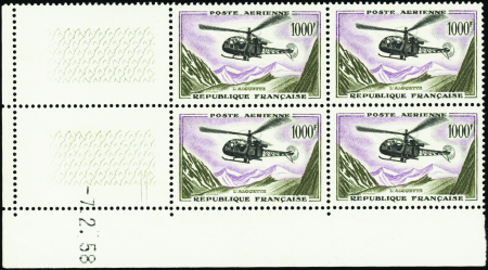 POSTE AERIENNE N°37 1000f Alouette 7-2-58 neuf ** 