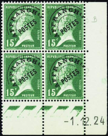 PREOBLITERES N°65 15c Pasteur 1-12-24 neuf * TB