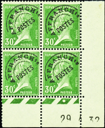 PREOBLITERES N°66 30c Pasteur 29-4-32 neuf ** TB