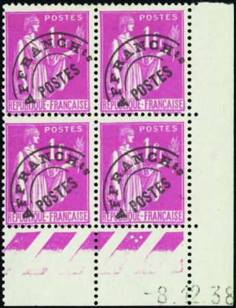 PREOBLITERES N°76 1f Paix 8-12-38 neuf ** TB