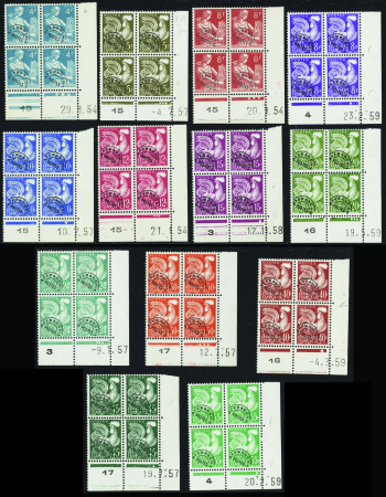 PREOBLITERES N°106/118 Coq et Moissonneuse 13 vale