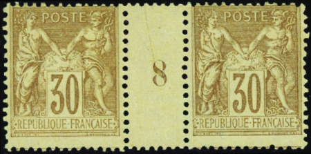 N°80 30c brun-jaune millésime 8 neuf ** TB