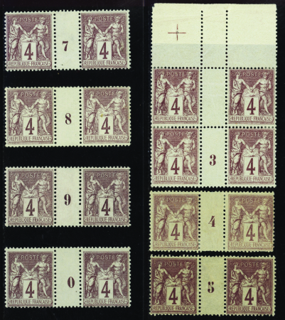 N°88 4c lilas-brun 7 millésimes (3-4-5-7-8-9-0) ne