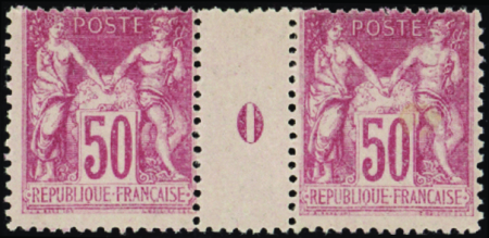 N°104 50c rose millésime 0 neuf * TB