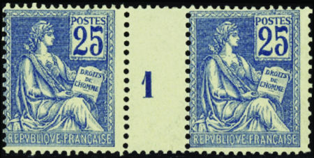 N°118 25c Mouchon millésime 1 neuf * TB