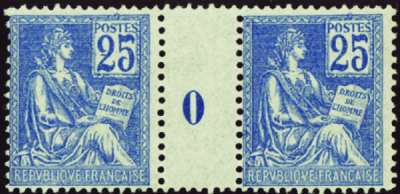 N°118 25c Mouchon bleu millésime 0 neuf ** TB