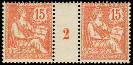 N°125 15c Mouchon millésime 2 neuf ** TB