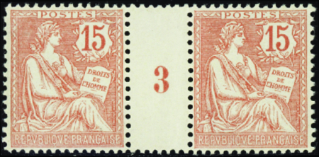 N°125 15c vermillon millésime 3 neuf ** TB