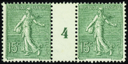 N°130 15c Semeuse lignée type III millésime 4 (1ex