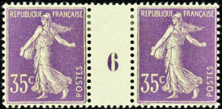 N°136 35c Semeuse violet millésime 6 neuf * TB