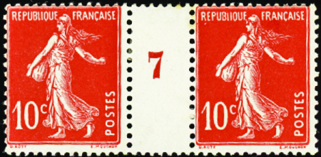 N°138 10c écarlate millésime 7 neuf * TB