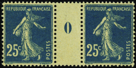 N°140 25c Semeuse bleu millésime 0 GC neuf ** TB