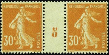 N°141 30c Semeuse orange millésime 5 neuf ** TB