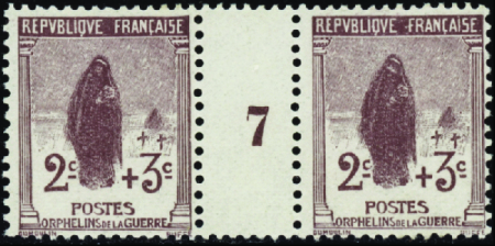 N°148 2c+3c Orphelins millésime 7 neuf ** TB