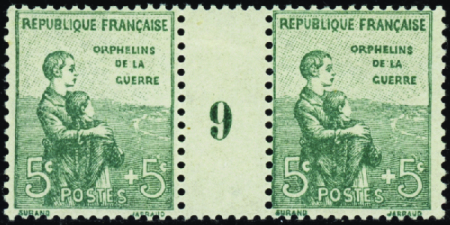 N°149 5c+5c Orphelins millésime 9 neuf ** TB